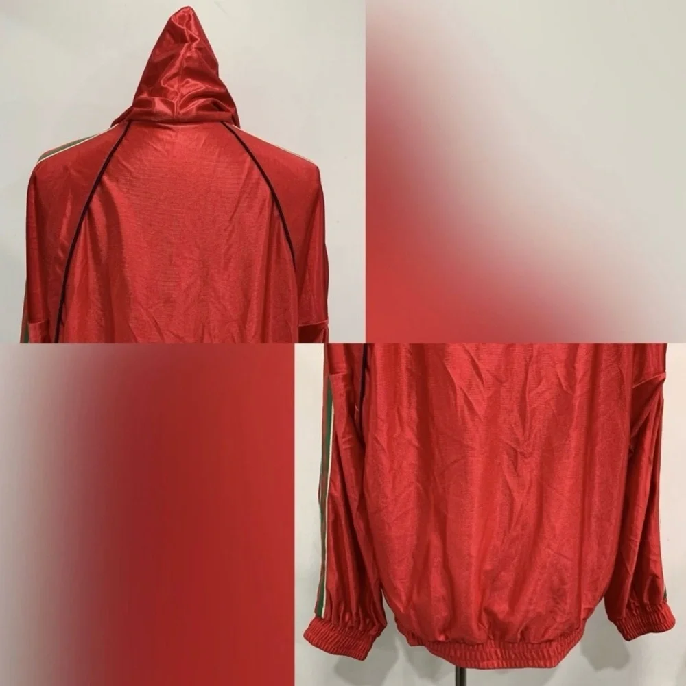 Gucci Shiny Jersey Hooded Sweatshirt With Web 'Red'